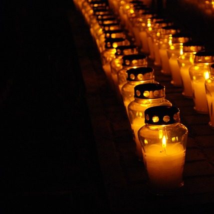 cemetery, a candle, candles